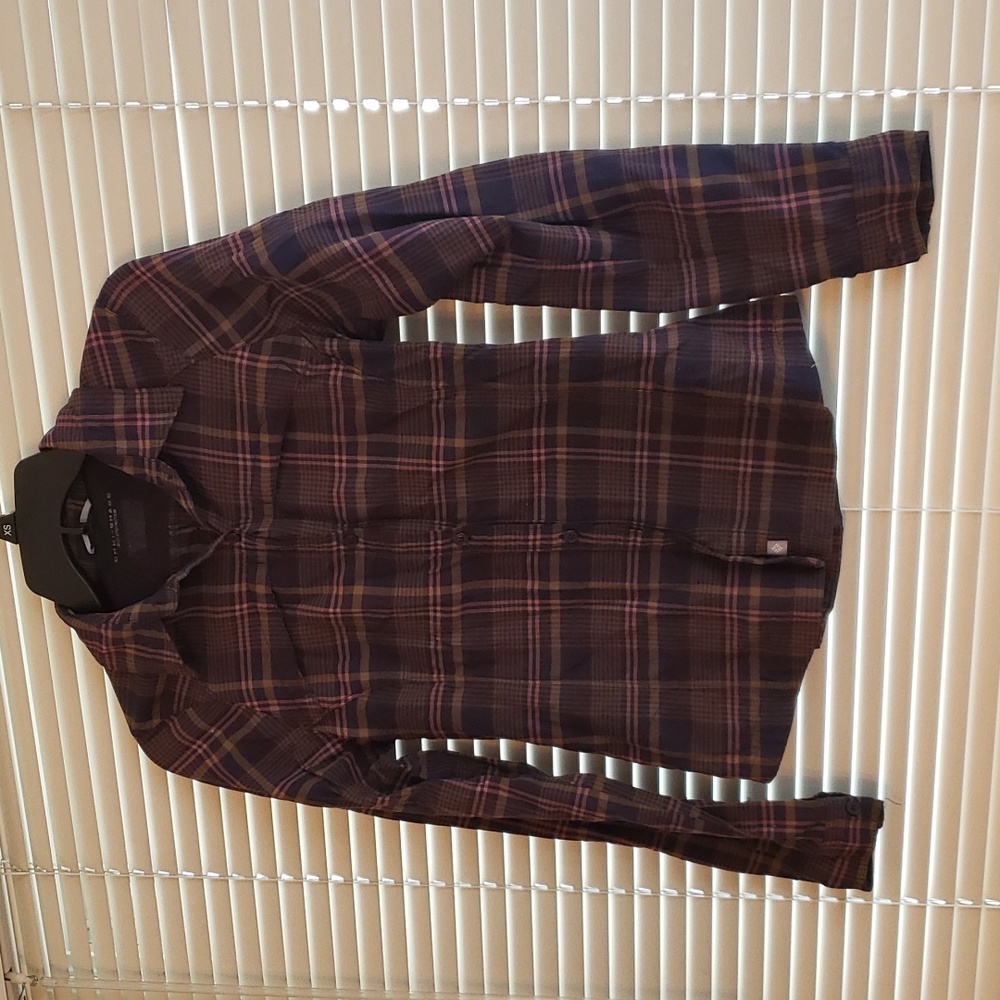 Columbia Purple Plaid Button Up | Omni Shade Protection | Size Small